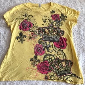 Hybrid crown and rose yellow shirt